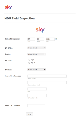 ABCA MDU Field Inspection Form Template