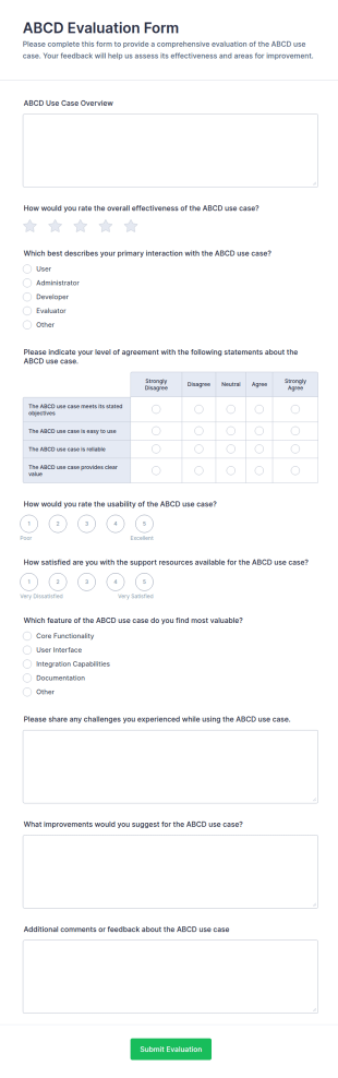 ABCD Evaluation Form Template