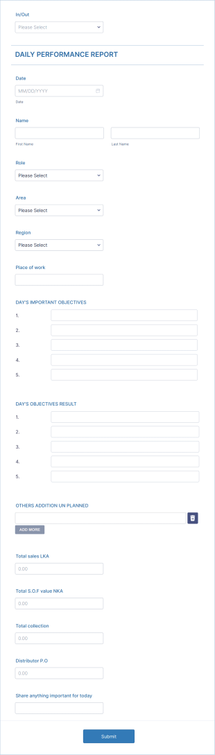 Abdsrsm Daily Performance Report Form Template