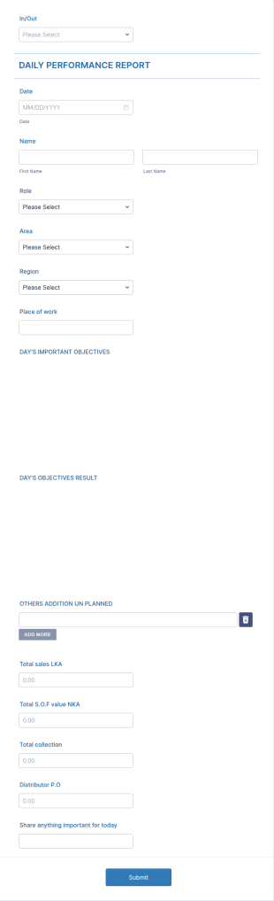 Abdsrsm Daily Performance Report Form Template