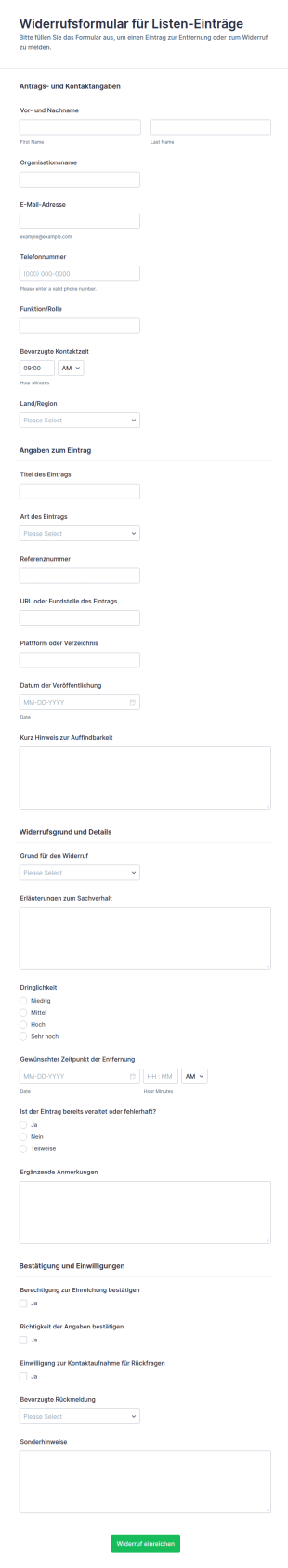 Abmeldeformular Für Inserate