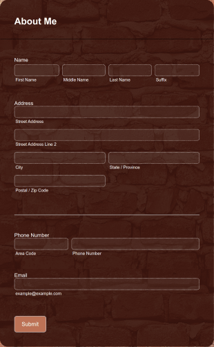 About Me Form Template