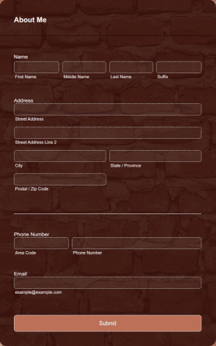 About Me Form Template