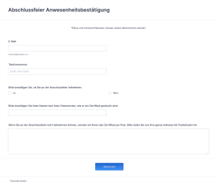 Abschlussfeier Anwesenheitsbestätigung Form Template