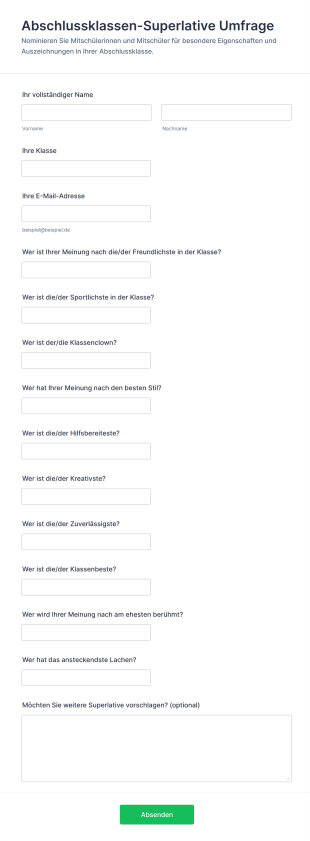 Abschlussklassen Superlative Umfrage