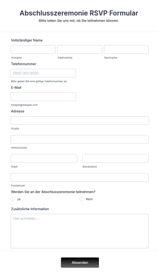 Abschlusszeremonie RSVP Formular