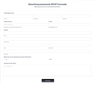 Abschlusszeremonie RSVP Formular