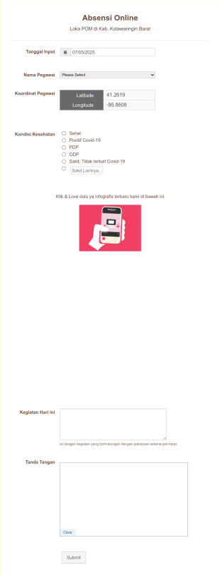 Absensi Online Form Template