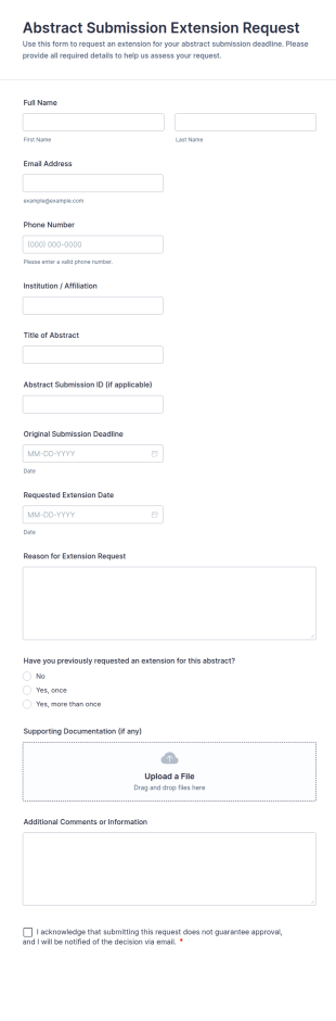 Abstract Submission Extension Request Form Template