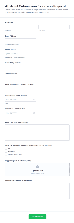 Abstract Submission Extension Request Form Template