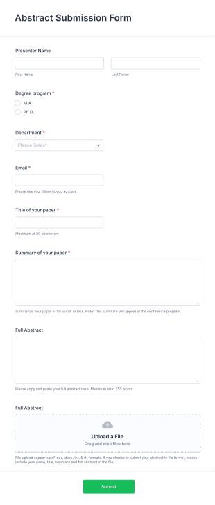 Abstract Submission Form Template