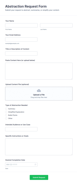 Abstraction Request Form Template