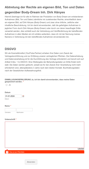 Abtretung Bildrechte Form Template