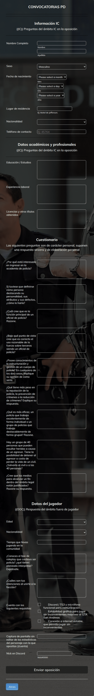 Convocatorias PD