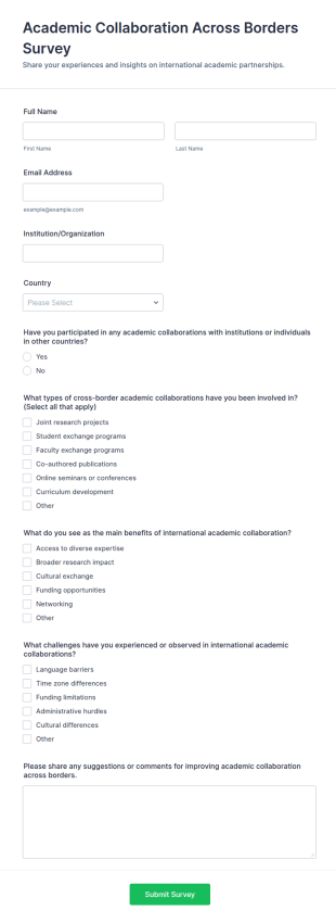 Academic Collaboration Across Borders Survey Form Template