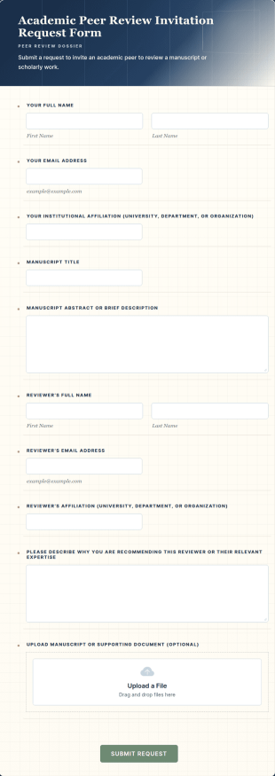 Academic Peer Review Invitation Request Form Template