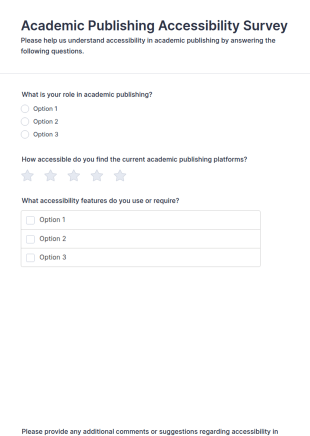 Academic Publishing Accessibility Survey Form Template