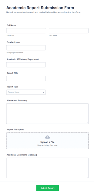 Academic Report Submission Form Template