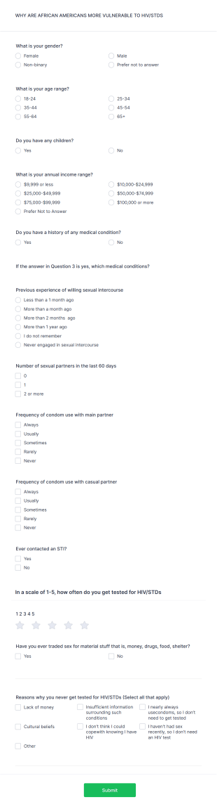 Academic Research Form Template