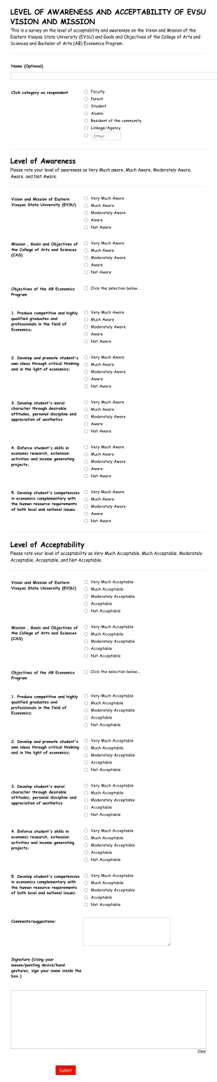 Student Satisfaction Survey Form Template