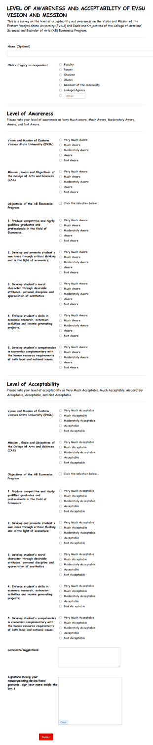 Student Satisfaction Survey Form Template
