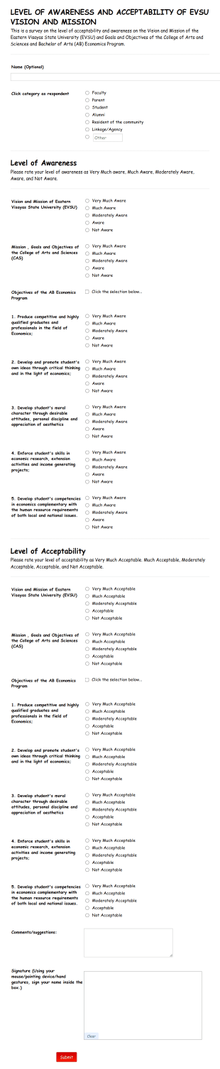 Student Satisfaction Survey Form Template