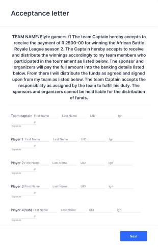 Acceptance Letter Form Template