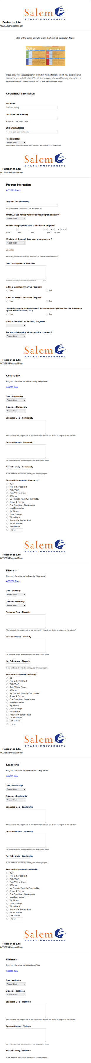 ACCESS Program Proposal Form Template