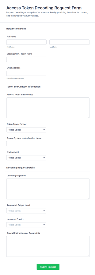 Access Token Decoding Request Form Template