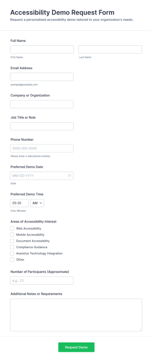 Accessibility Demo Request Form Template
