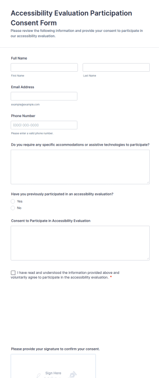 Accessibility Evaluation Participation Consent Form Template