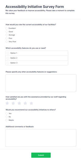 Accessibility Initiative Survey Form Template