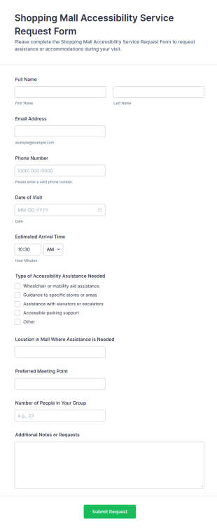 Accessibility Service Request Form Template
