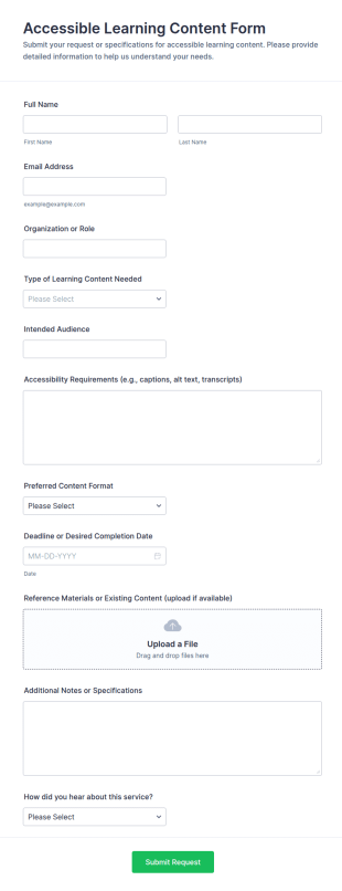 Accessible Learning Content Form Template