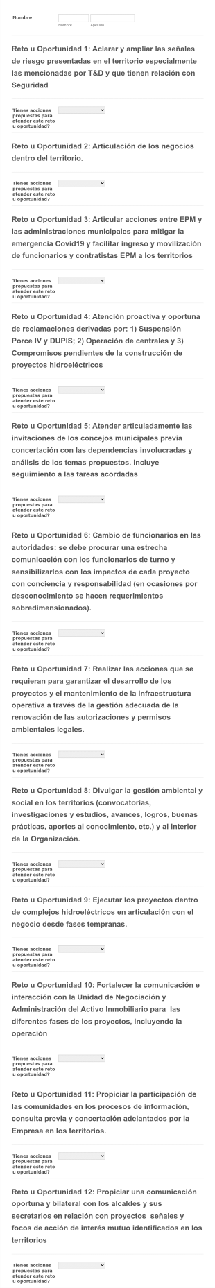 Acciones Propuestas "Mangos Bajitos"