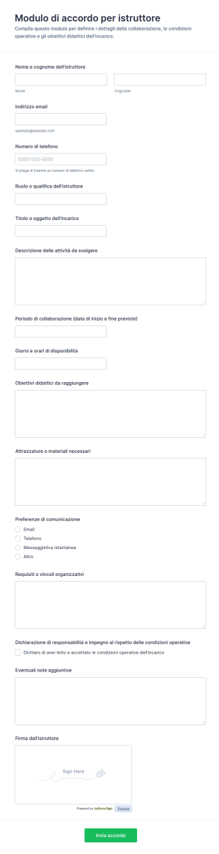 Accordo Di Coinvolgimento Insegnante
