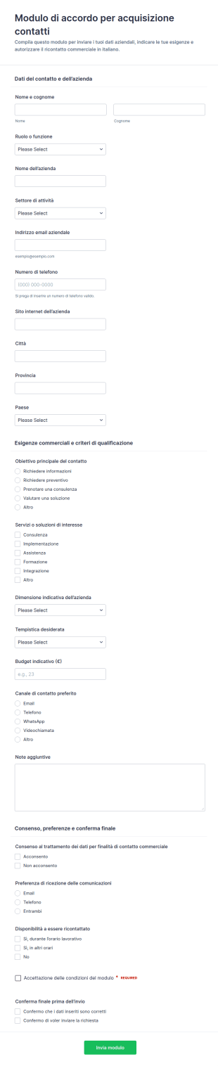 Accordo Di Generazione Contatti