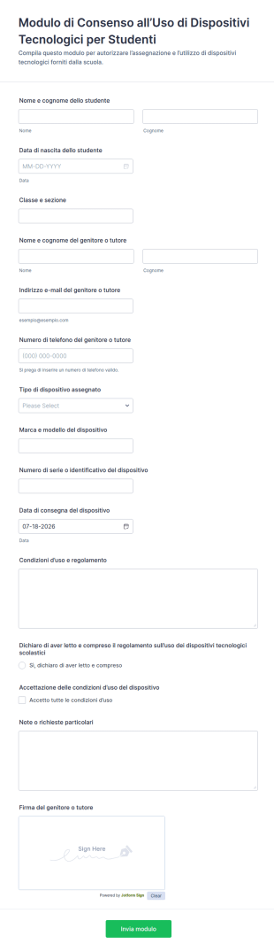Accordo D’uso Dei Dispositivi Tecnologici Per Studenti Waiver