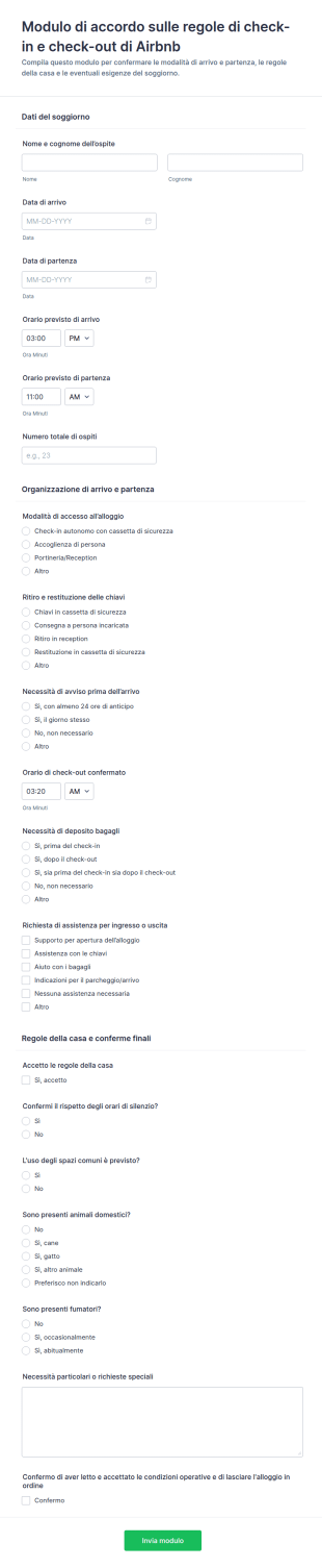 Accordo Politiche Di Check In E Check Out