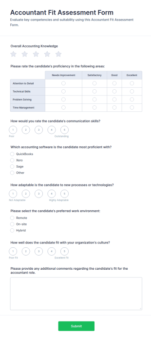 Accountant Fit Assessment Form Template