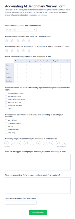 Accounting AI Benchmark Survey Form Template