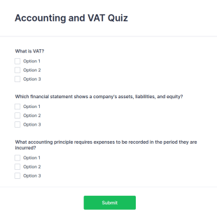 Accounting And VAT Quiz Form Template