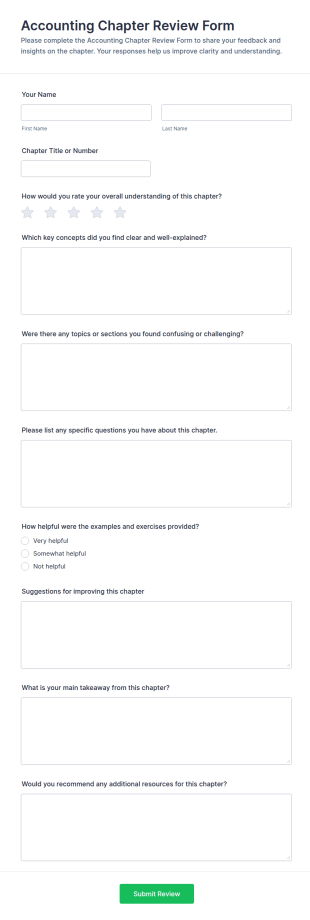 Accounting Chapter Review Form Template