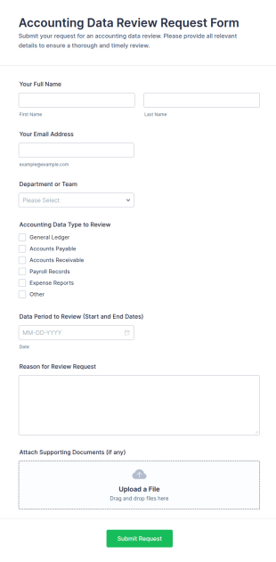Accounting Data Review Request Form Template
