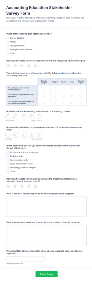 Accounting Education Stakeholder Survey Form Template