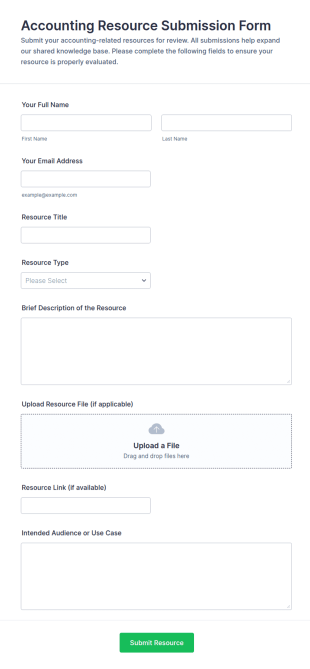 Accounting Resource Submission Form Template