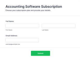 Accounting Software Subscription Form Template