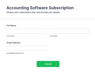 Accounting Software Subscription Form Template
