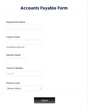 Accounts Payable Form Template