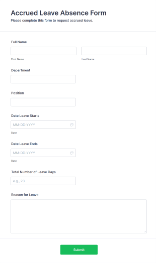 Accrued Leave Absence Form Template